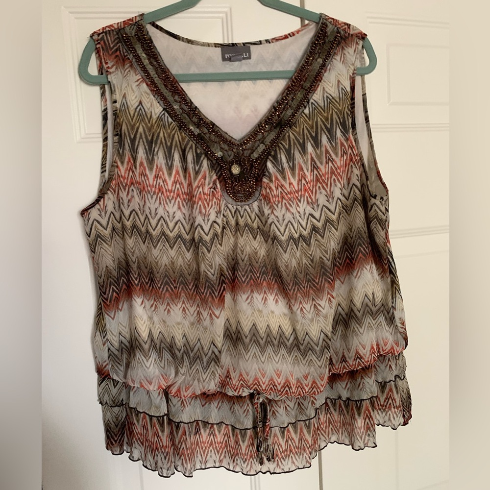 Roz & Ali Embellished Tiered Tank